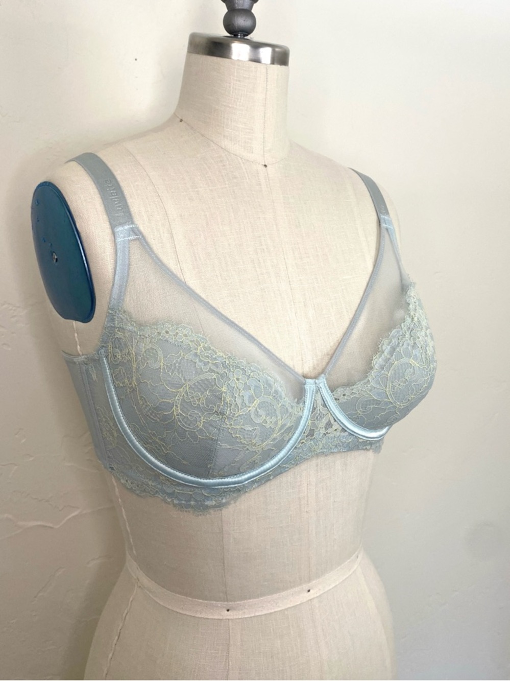 Luvlette 34E Seafoam Green Lace Underwire Unlined Bra Romantic Fairycore